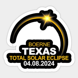 Boerne Texas Total Solar Eclipse 2024 Sticker